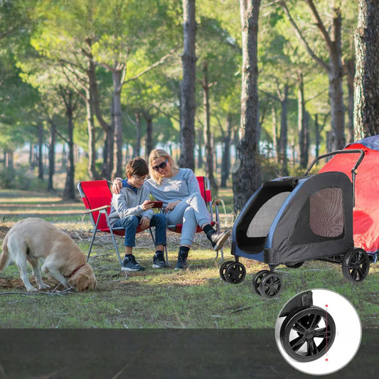 famille avec une poussette lors de sortie