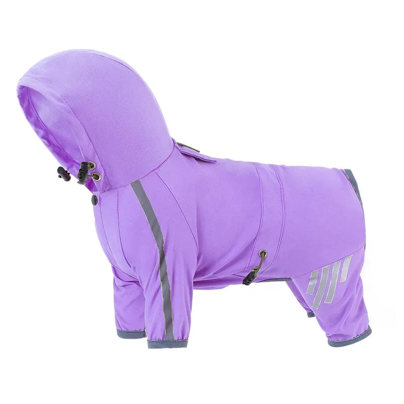 Manteau de Pluie à Capuche Imperméable pour Chien - Violet