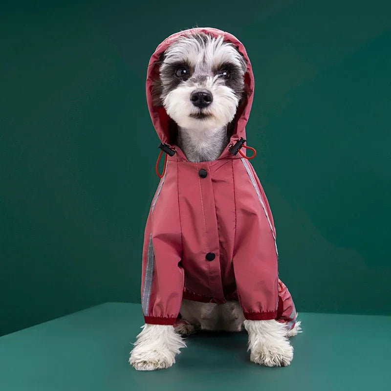 Manteau de Pluie à Capuche Imperméable pour Chien - Rose