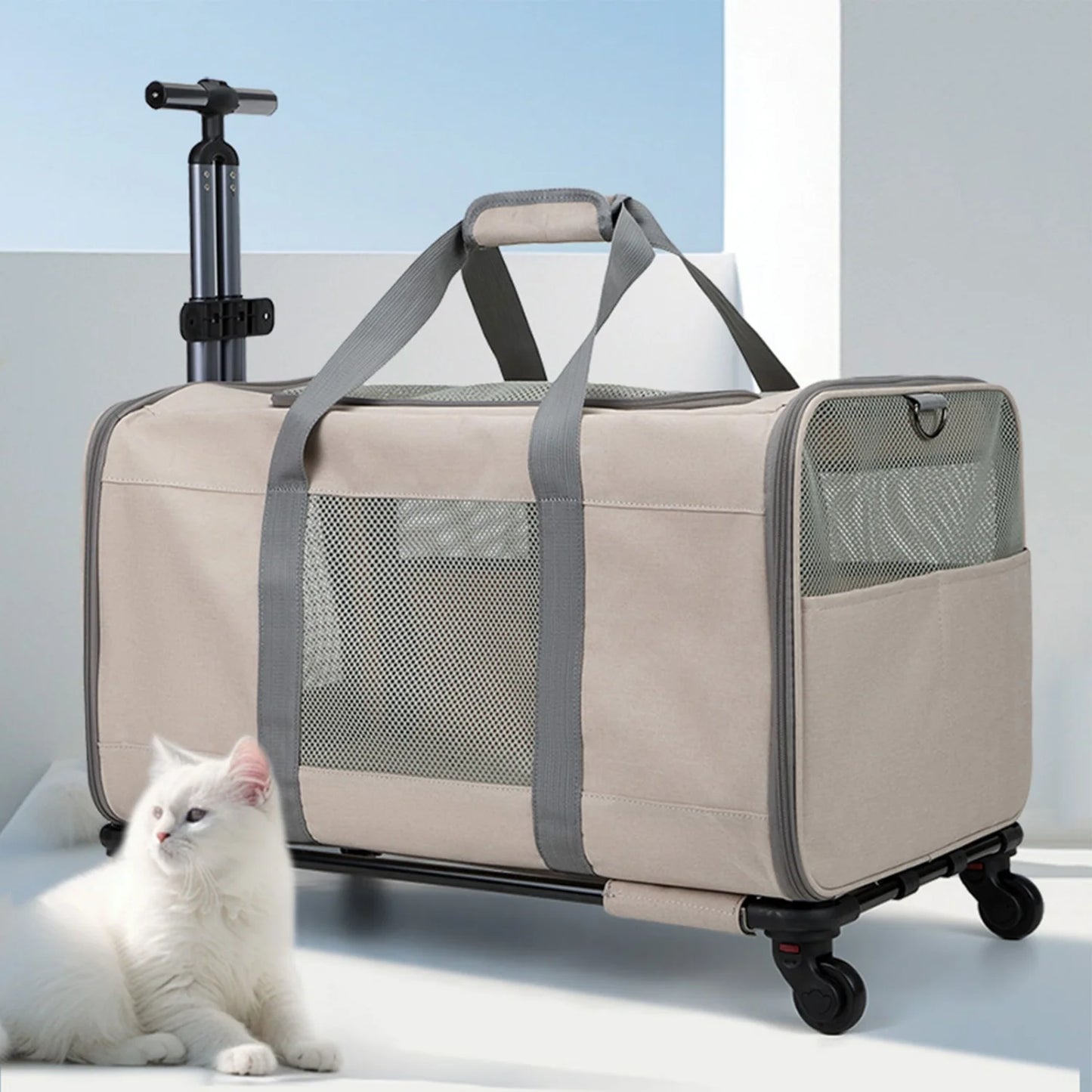 Sac à Roulettes de Transport pour Chien | DogCarrierOnWheels™