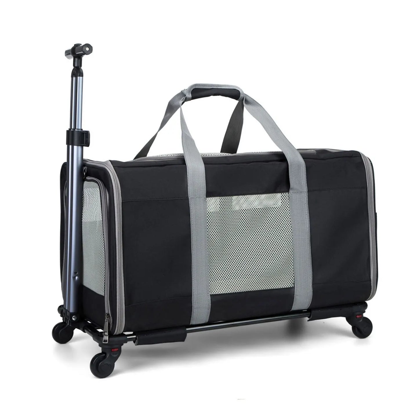 Sac roulettes transport pour chien noir