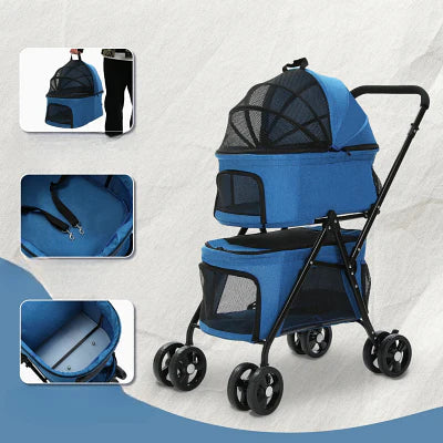 poussette chien grande espace pliable