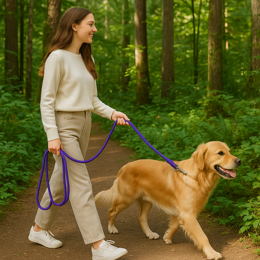 chien se promène dans un parc