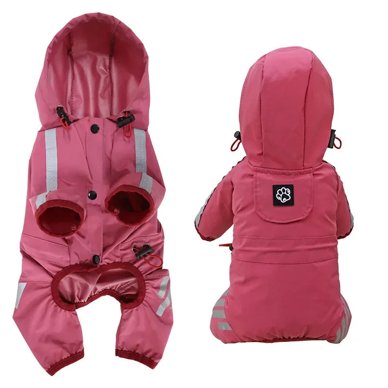 Manteau de Pluie à Capuche Imperméable pour Chien - Rose