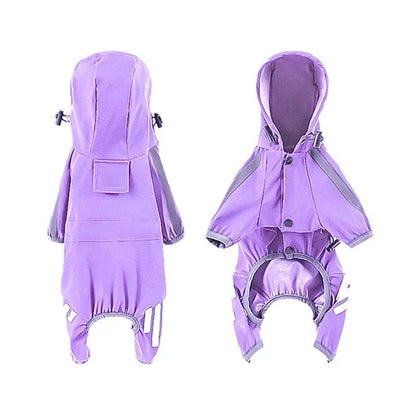 Manteau de Pluie à Capuche Imperméable pour Chien - Violet