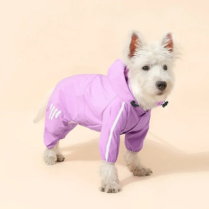 Manteau de Pluie à Capuche Imperméable pour Chien - Violet