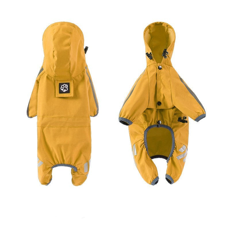 Manteau de pluie à capuche Imperméable pour Chien - Jaune