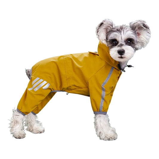 Manteau de pluie à capuche Imperméable pour Chien - Jaune