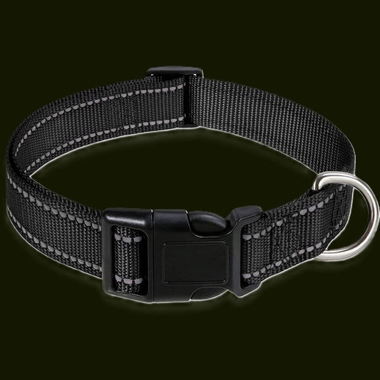 Collier pour Chien Réfléchissant | NylonCollar™ - Noir