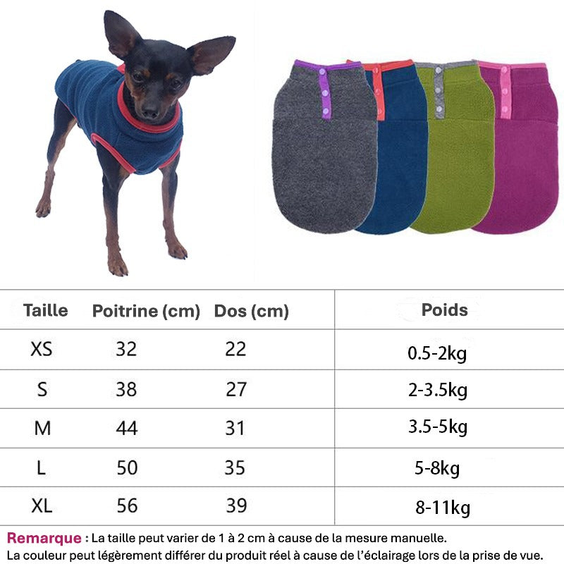 guide des tailles polaire pour chien et chat