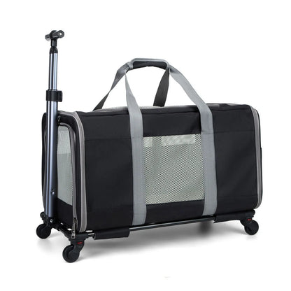 Sac roulettes transport pour chien noir