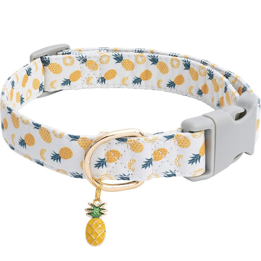Collier de Chien à Motif de Fruits avec Pendentif™ - Blanc