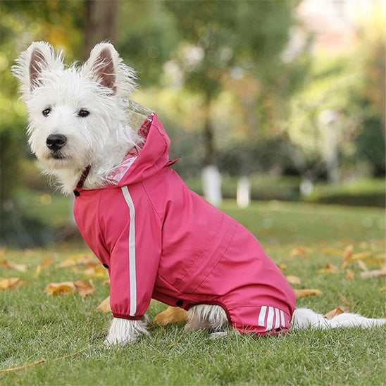 Manteau de Pluie à Capuche Imperméable pour Chien - Rose