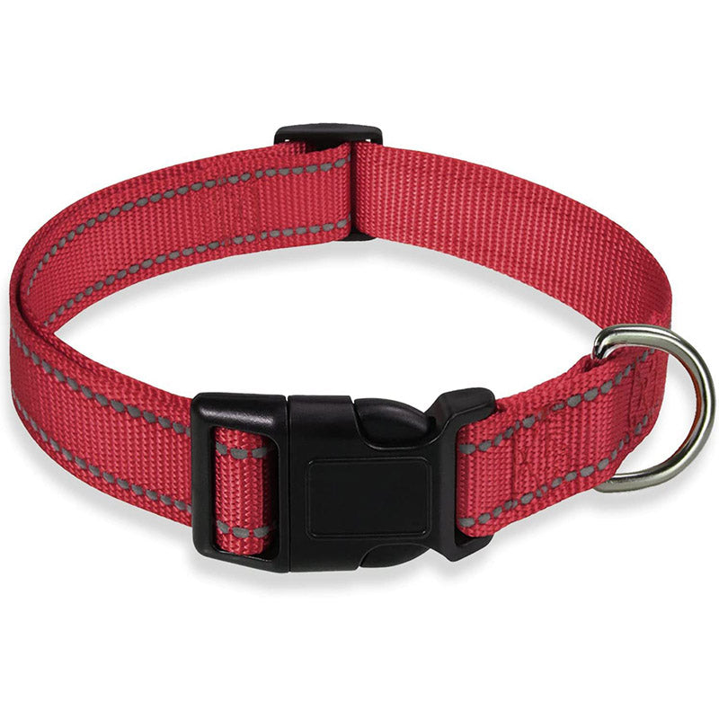 chien collier rouge léger confortable nylon