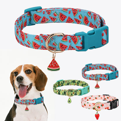 Collier de Chien à Motif de Fruits avec Pendentif™ - Bleu