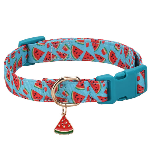 Collier de Chien à Motif de Fruits avec Pendentif™ - Bleu