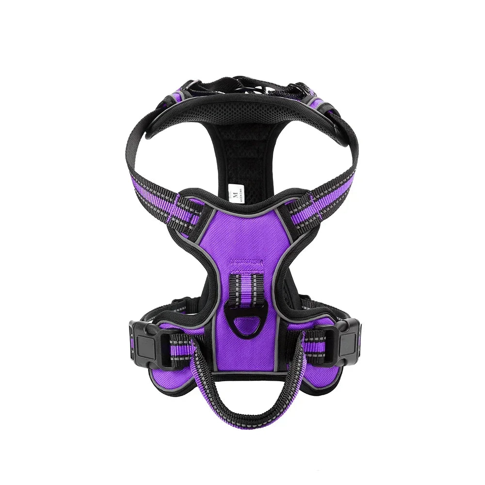 Harnais Réglable pour Chien - Violet | Réfléchissant, Respirant et Sans Traction™
