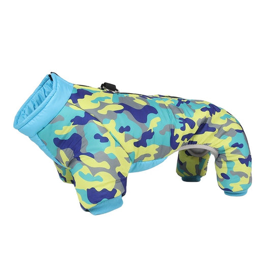 camouflage en bleu du manteau hiver