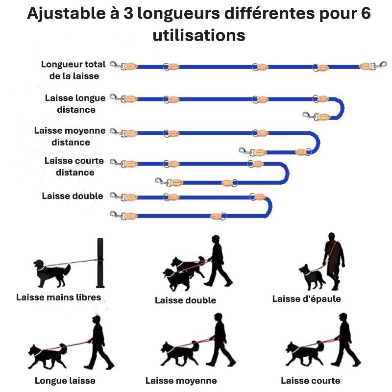 taille laisse pour chien ajustable