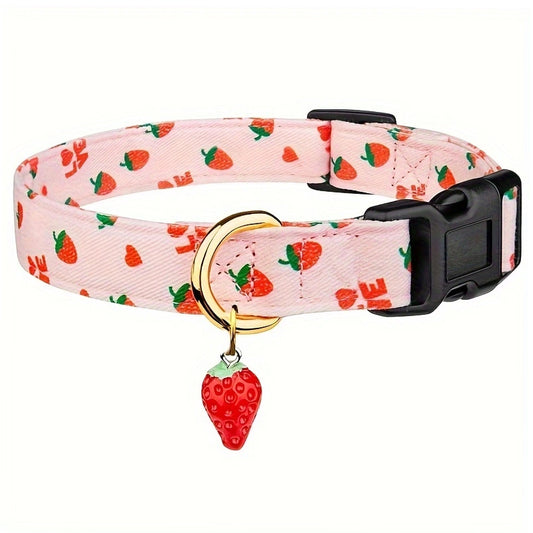 Collier de Chien à Motif de Fruits avec Pendentif™ - Rose