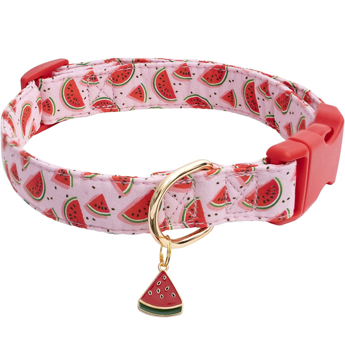 Collier de Chien à Motif de Fruits avec Pendentif™ - Rouge