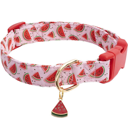 Collier de Chien à Motif de Fruits avec Pendentif™ - Rouge