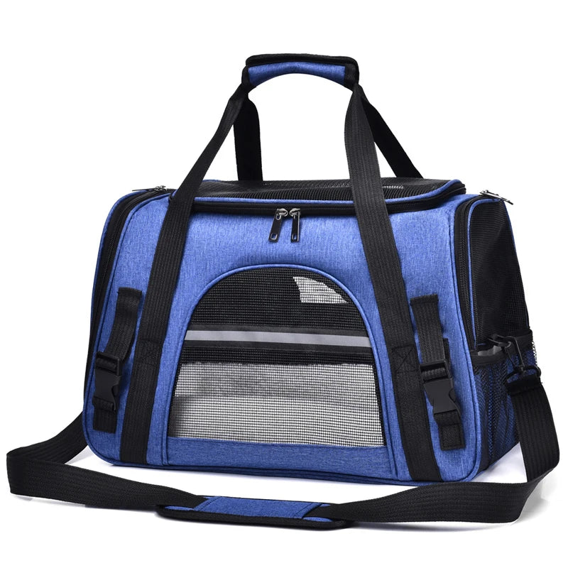 Sac transport chien bleu