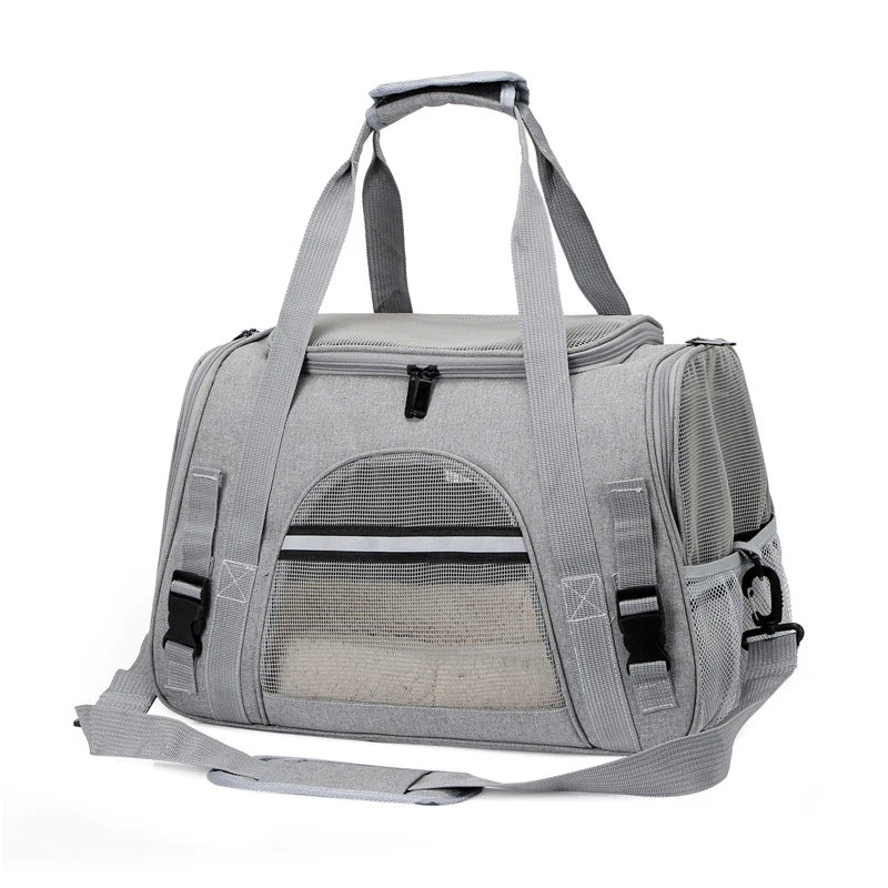 sac transport chien gris