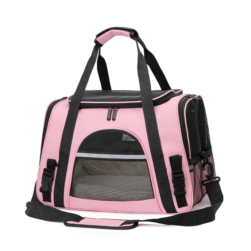 sac transport chien rose
